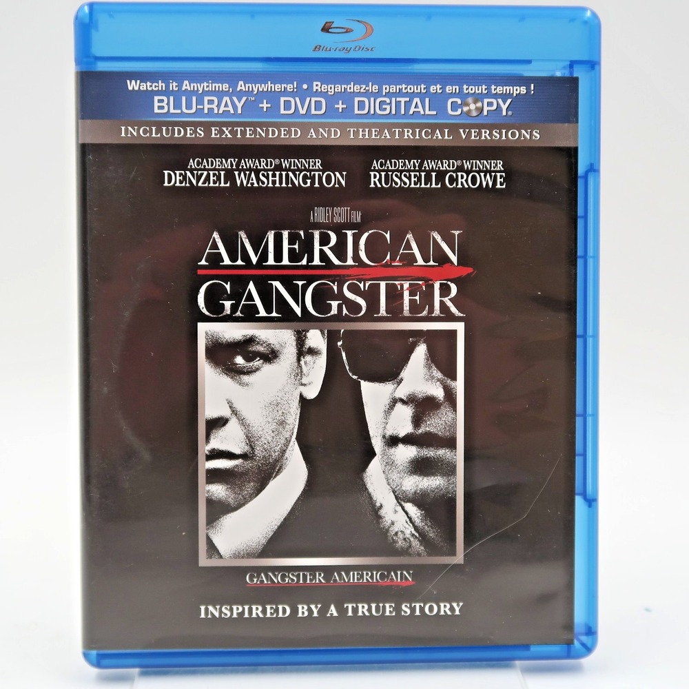 American Gangster Blu-ray DVD Denzel Washington Russell Crowe Ridley Scott 2007